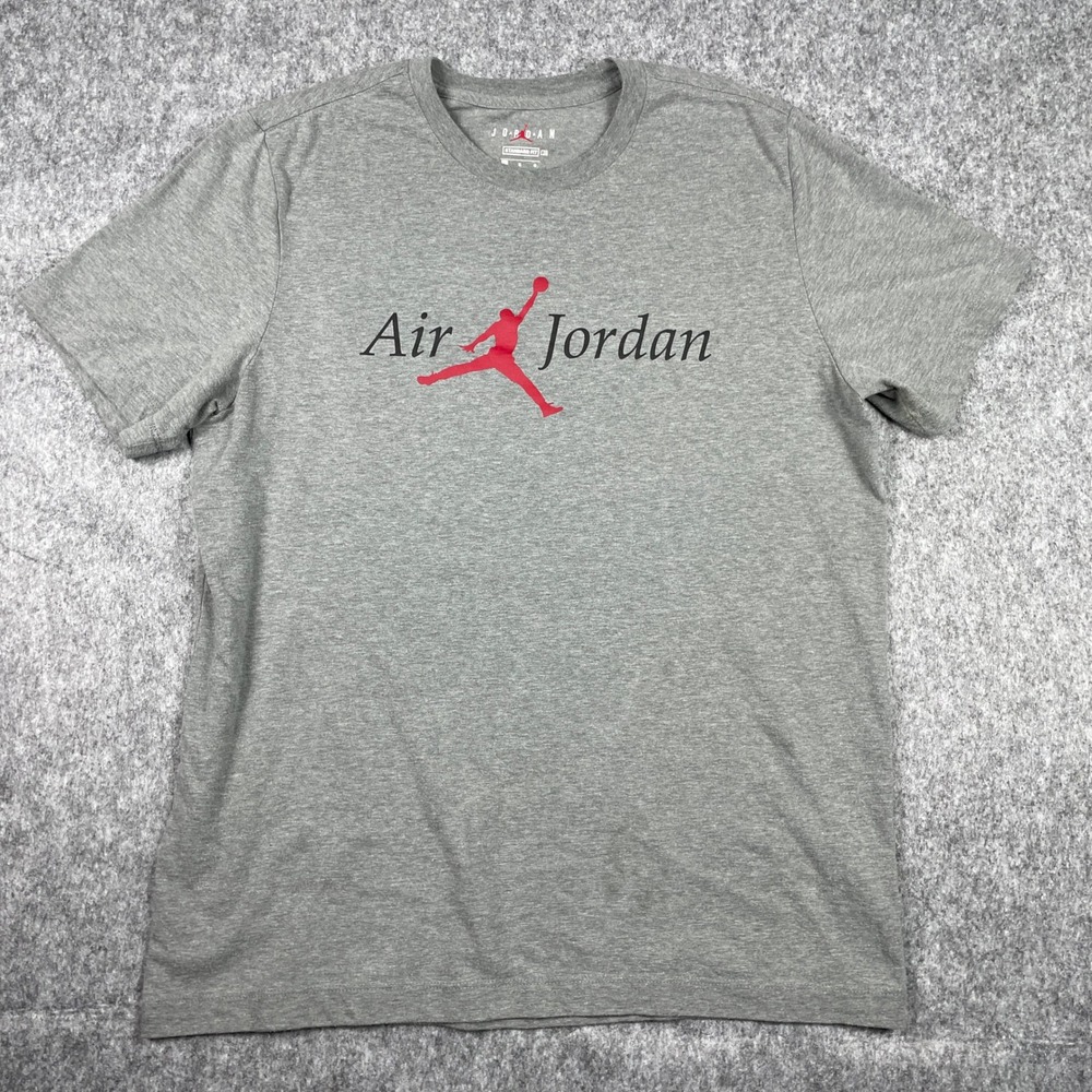 Jordan T-Shirt Mens Large Gray‎ Jumpman Air Short Sleeve Standard Fit